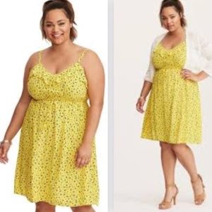 Torrid Yellow Summer Sundress Navy Accents
